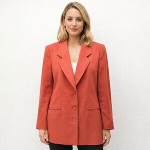 Vintage Jones New York Canada Burnt Orange Long Line Blazer size 10, 3 button